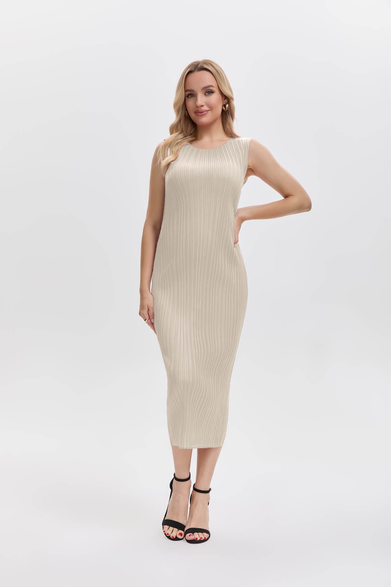 Pleats Please By Issey Miyake Pleated Midi Dress Maternity Friendly-Of Lenoleno Pleats Please By Issey Miyake Pleated Midi Dress Maternity Friendly-Of Lenoleno