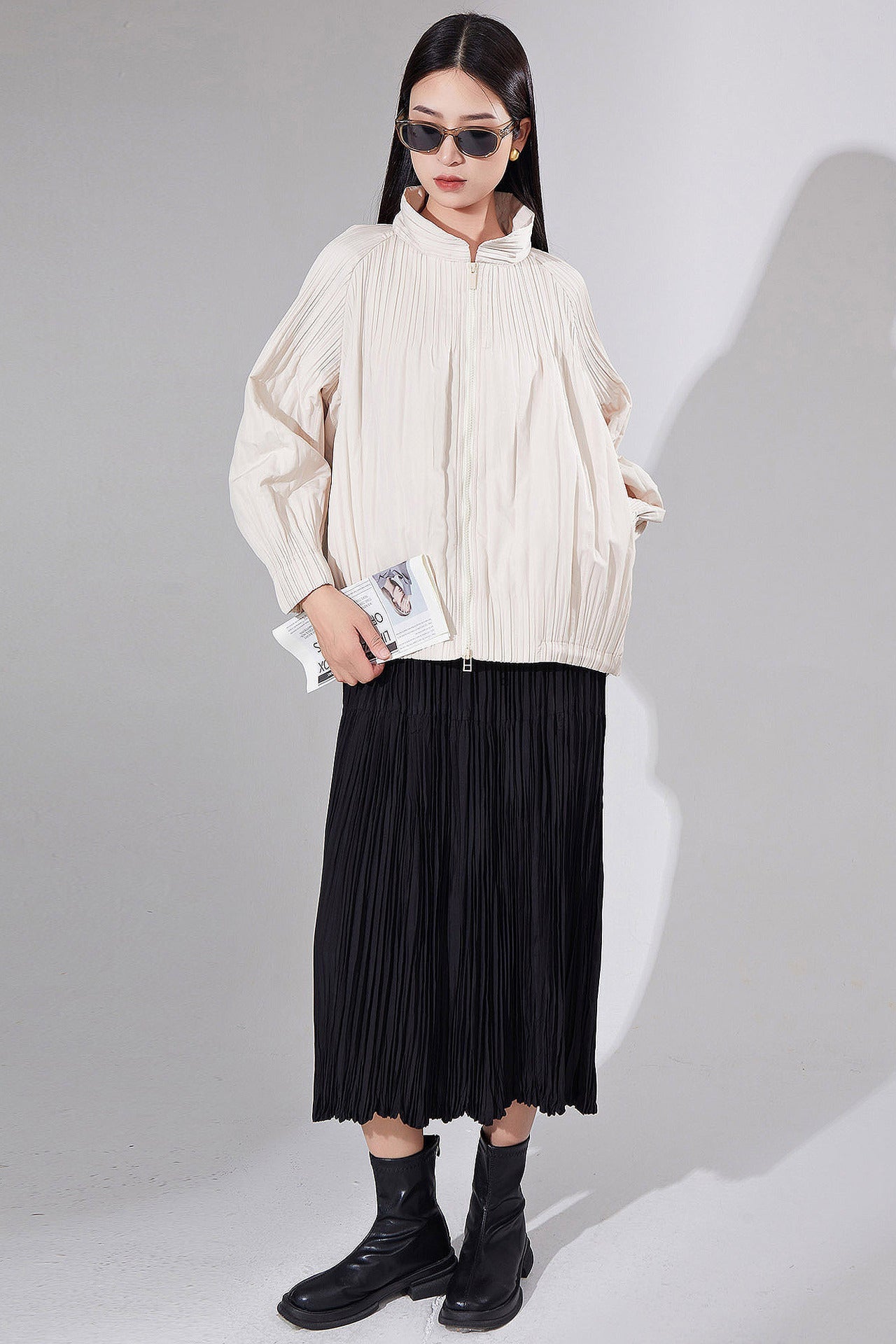 Women's Japanese Pleated Short Jacket