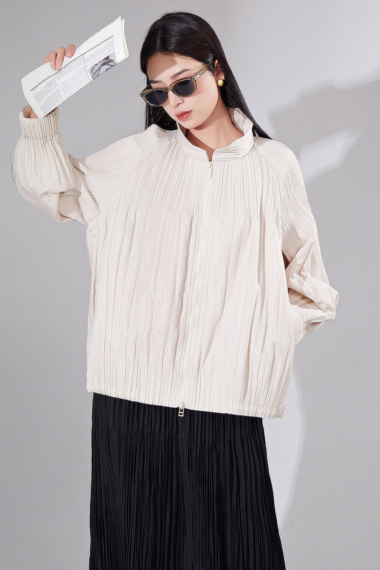 Women's Japanese Pleated Short Jacket