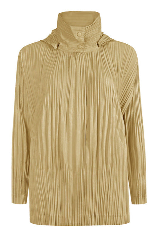 Women's Japanese Short Pleated Trench Coat –Removable Hood