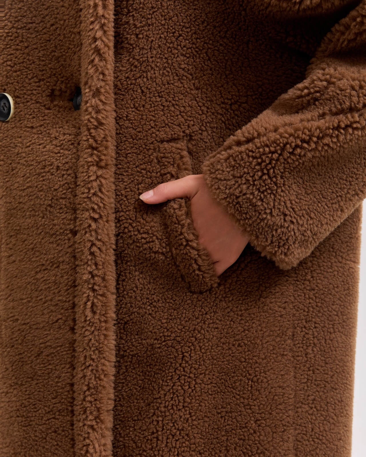 Max Mara Style Teddy Bear Icon 100% Wool&Cashmere Coat–Brown with Hood