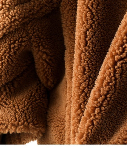 Max Mara Style Teddy Bear Icon 100% Wool&Cashmere Coat–Brown with Hood