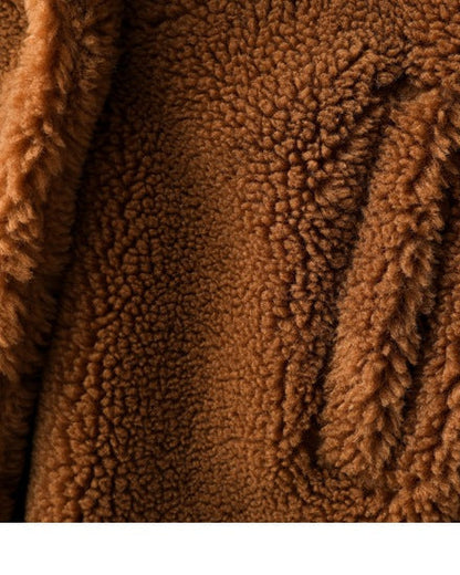 Max Mara Style Teddy Bear Icon 100% Wool&Cashmere Coat–Brown with Hood