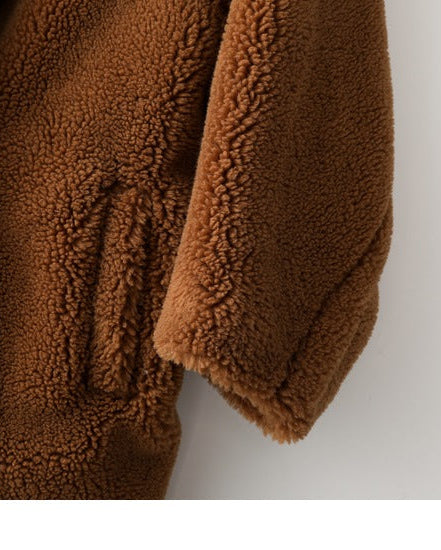 Max Mara Style Teddy Bear Icon 100% Wool&Cashmere Coat–Brown with Hood